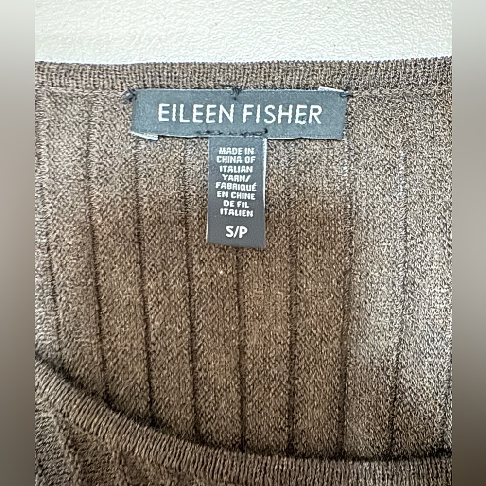 Eileen Fisher Wool Scoopneck Pleated Ribbed Knit Dress – Fit & Flare Size Small - Picture 10 of 13